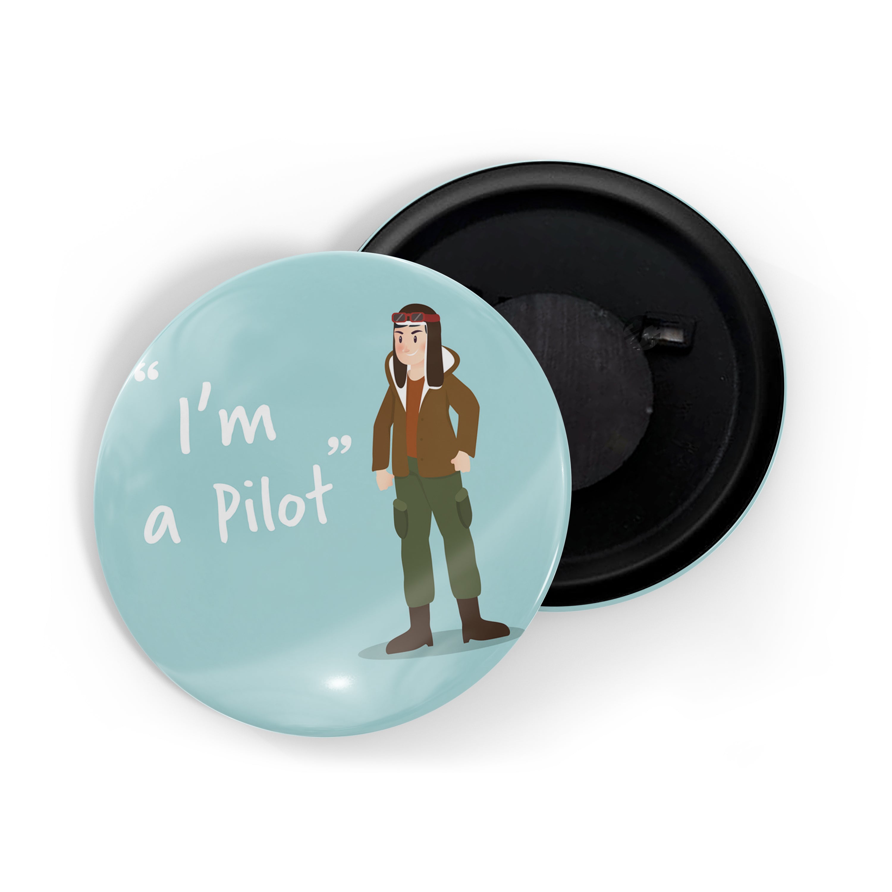 dhcrafts Round Fridge Magnet Blue Color Profession I'm A Pilot Glossy Finish Design Pack of 1 (75 mm)